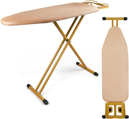 Foldable Ironing Board(44x13Inches), Stable Iron Board with 7 Levels of Height Adjustable,Anti Slip Leg Design. Space-Saving Iron Table Stand with Heat Resistant Cover